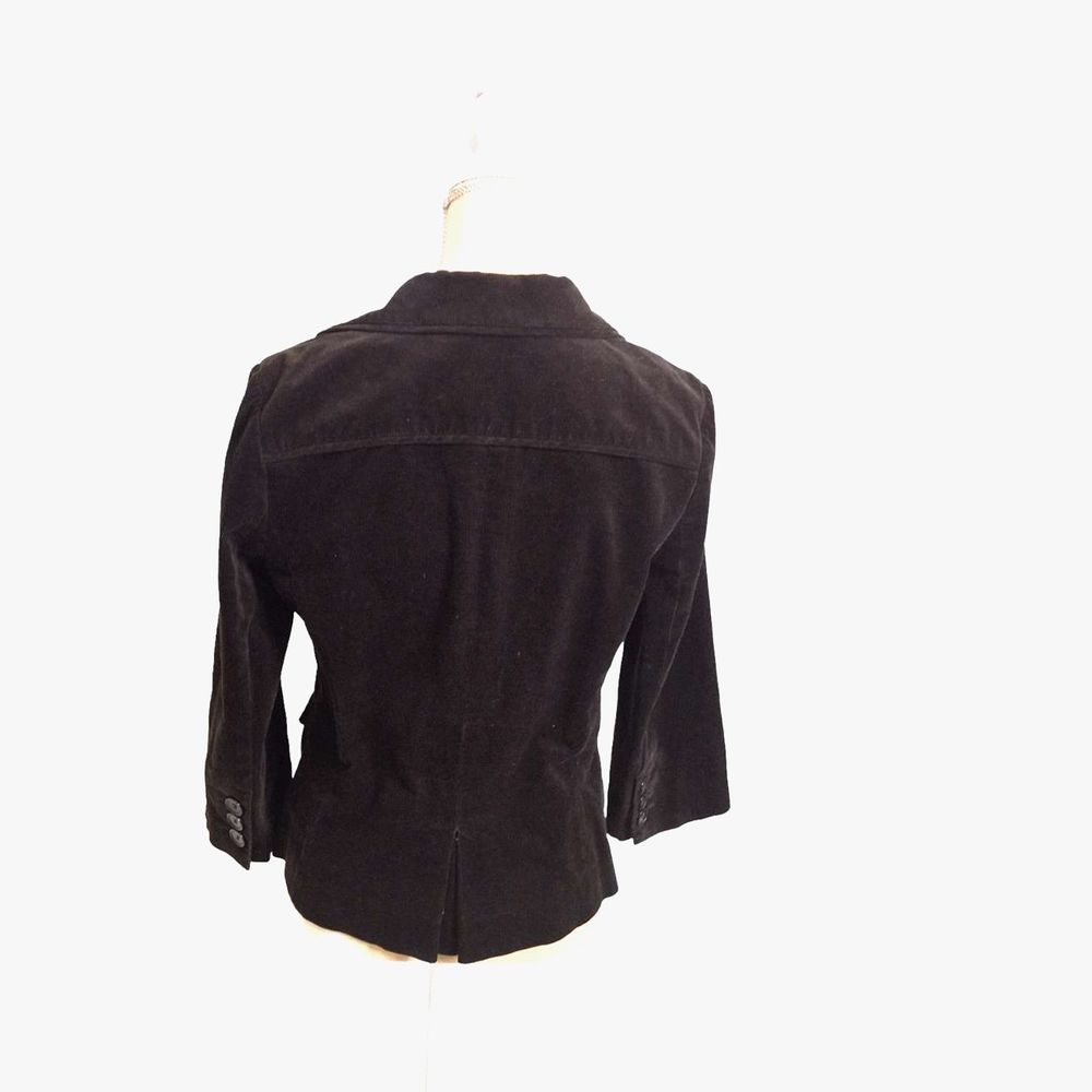 Halogen Velvet Blazer 3/4 Sleeve Brown Notch Collar Cotton Blend Jacket Size M